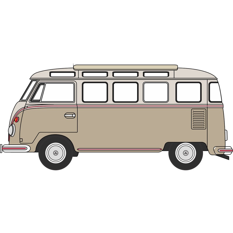 VW Samba Bus Mouse Grey/Pearl White 1:148