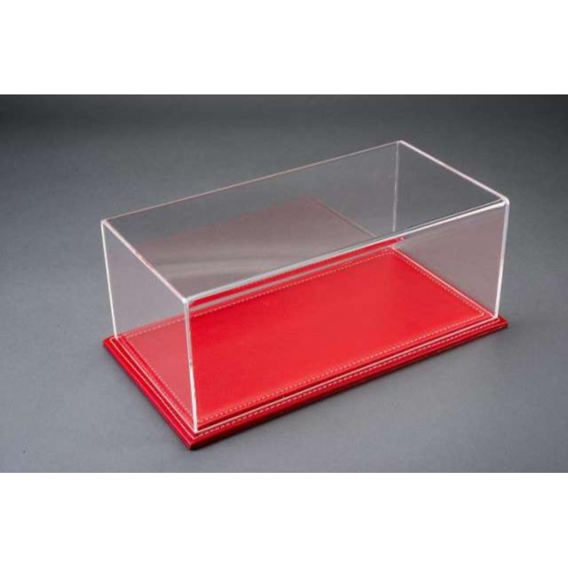 Atlantic Case Maranello Premium Acrylic Display Case w/ Red Leather Base w/ White Stitching 1:18