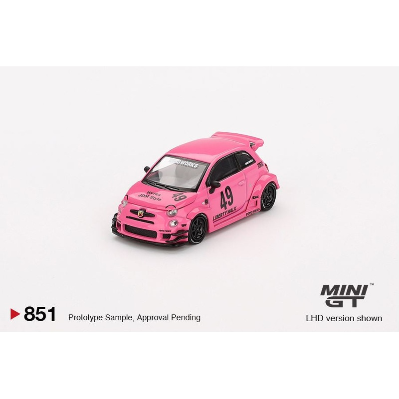 [ETA:  Apr 2025 ] Mini GT 1/64 ABARTH 595 LB-WORKS x Abas Works  Pink