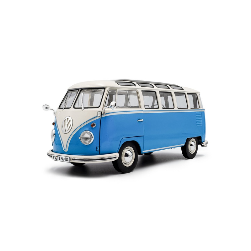 Solido 1962 Volkswagen T1 Samba Minibus Blue 1:18