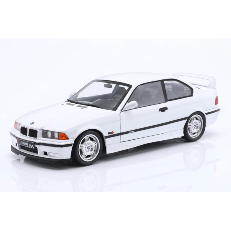 Solido 1995 BMW E36 M3 Coupe Lightweight Plain Body Version Alpine White 1:18