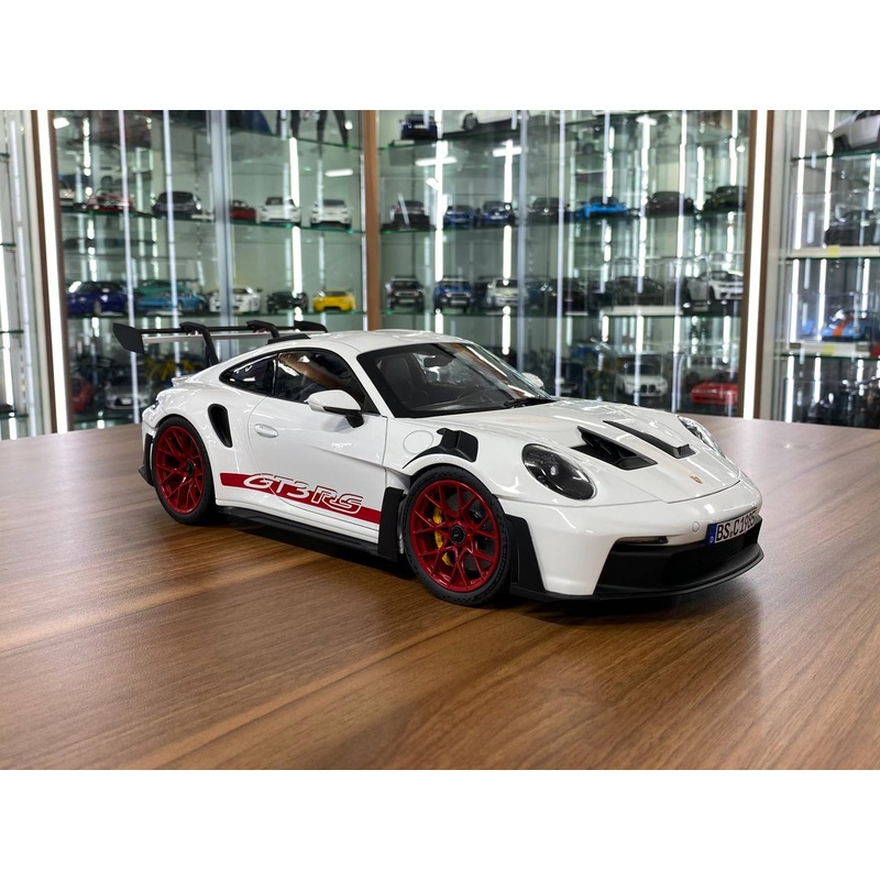 1/12 Metal Diecast  Norev Porsche 911 GT3 RS  White / Red Rim