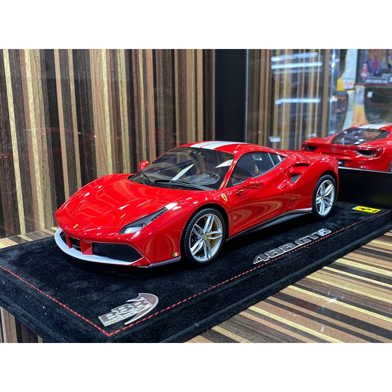 BBR Models Ferrari 488 GTB - 1/18 Resin Model, Red