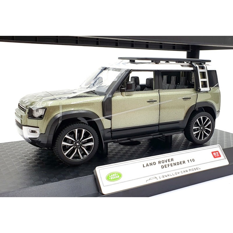 QY Toys 1/24 Scale Diecast Q2002A - Land Rover Defender 110 - Khaki/White