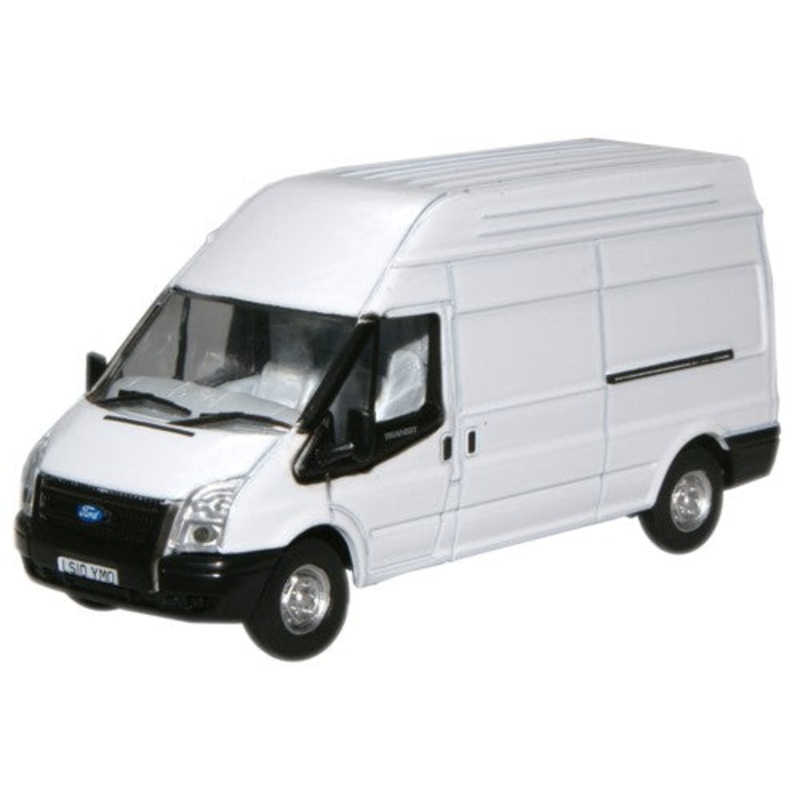 White Transit 2006 LWB High - 1:76 Scale