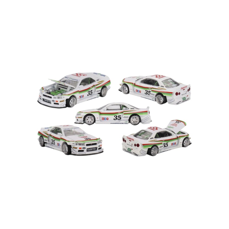 Mini GT Tamiya x Kaido House Collaboration Nissan Skyline GT-R (R34) The Grasshopper 1:64 Scale