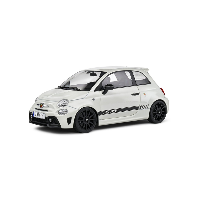 Solido 2022 Fiat 695 (500) Abarth White w/ Black Stripe 1:18