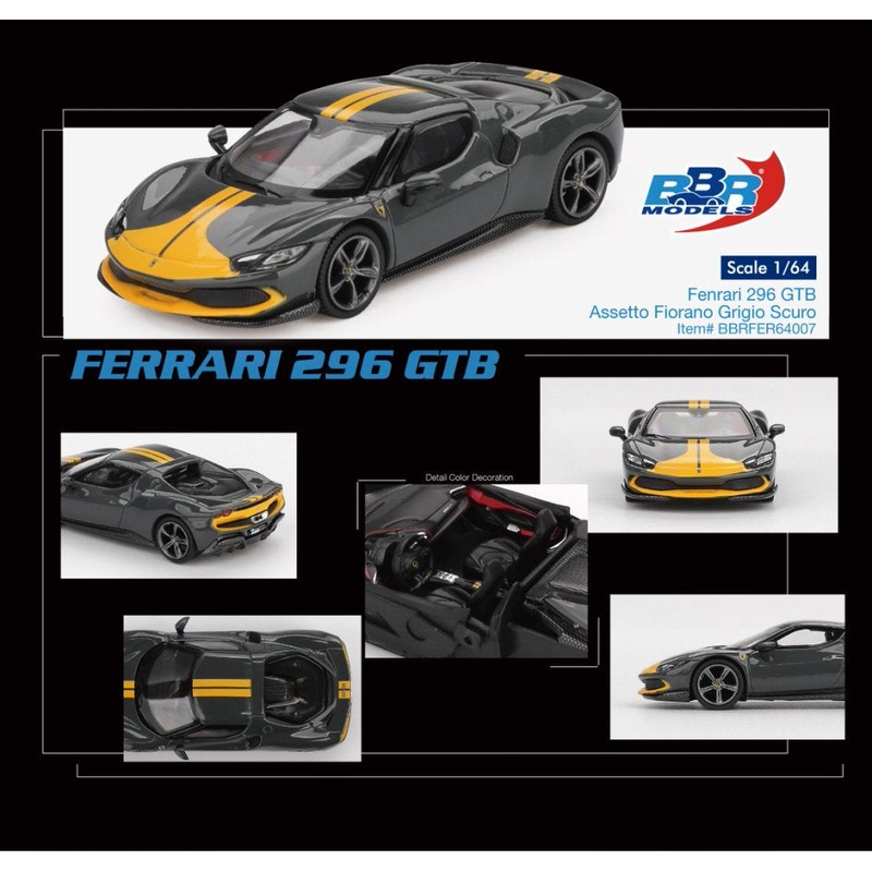 [ETA:  Jun 2026 ] BBR Models 1/64 Ferrari 296 GTB Assetto Fiorano Grigio Scuro