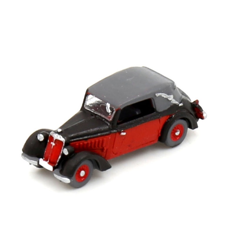 Finished model car DKW F7 Luxus Cabriolet  Red-Black