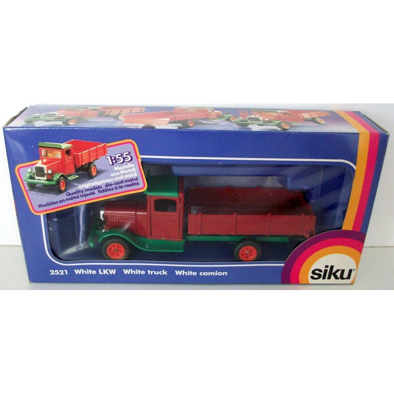 SIKU 1/55 - 2521 WHITE LKW TRUCK - RED / GREEN