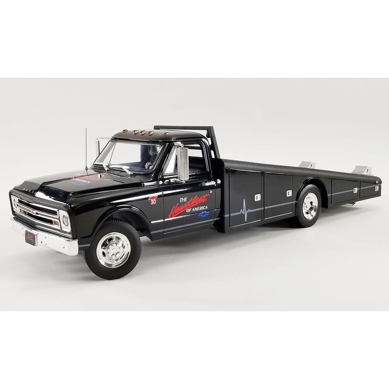 Acme 1967 Chevrolet C30 Ramp Truck The Heartbeat of America Black 1:18