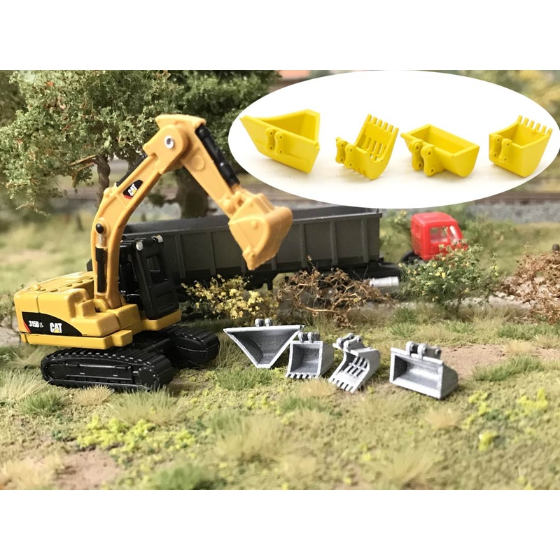 Finished model excavator shovels 4-piece