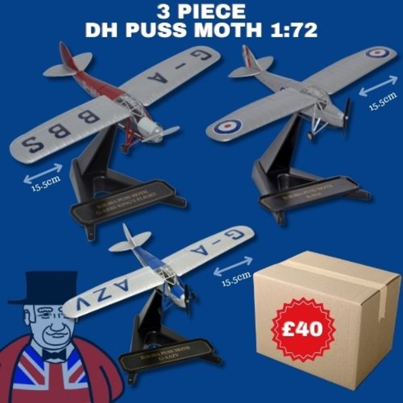 1:72 3 Piece DH Puss Moth Bundle Overseas