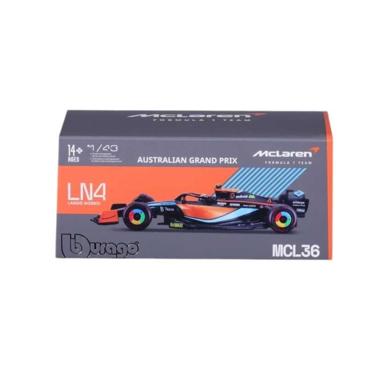 Bburago f1 ln4 2023 British grand prix mcl60 with driver