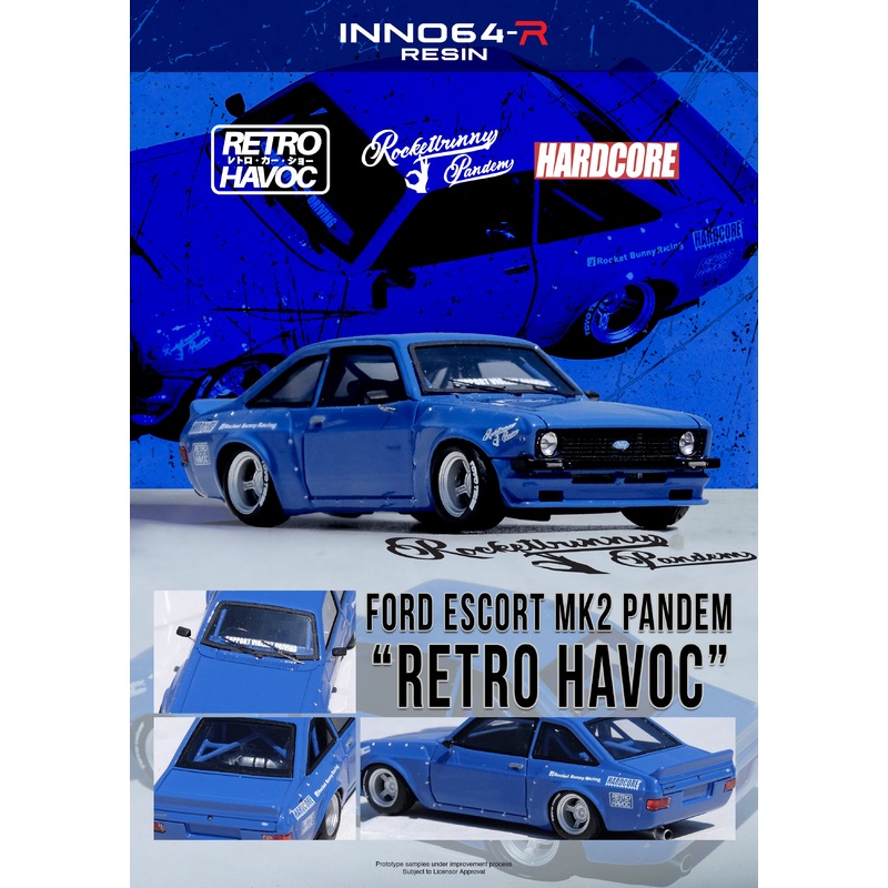 [ETA:  Feb 2026 ] Inno64 1/64 FORD ESCORT MK2 PANDEM EMOTION RETRO HAVOC Blue