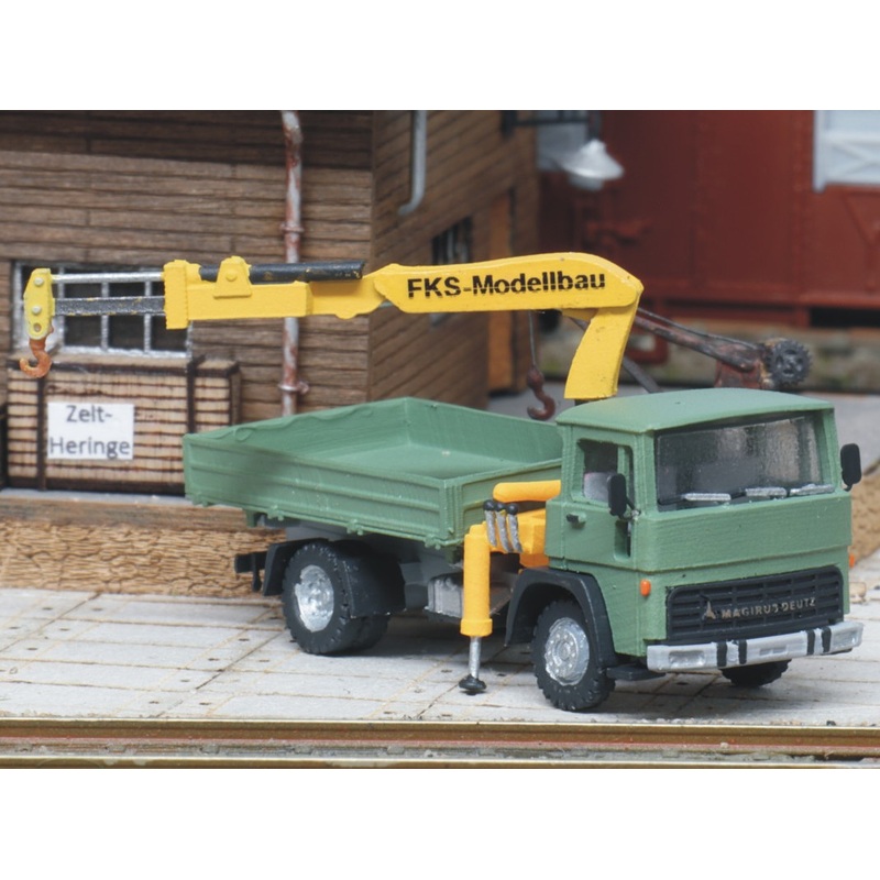 Magirus type 4 tipper truck with loading crane extended kit
