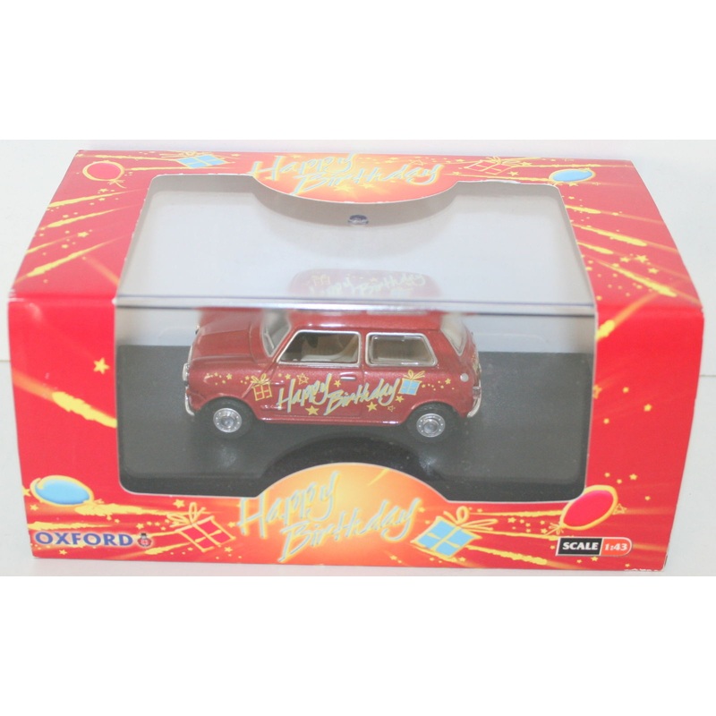 OXFORD ROADSHOW 1/43 MIN017 MINI 'HAPPY BIRTHDAY' RED
