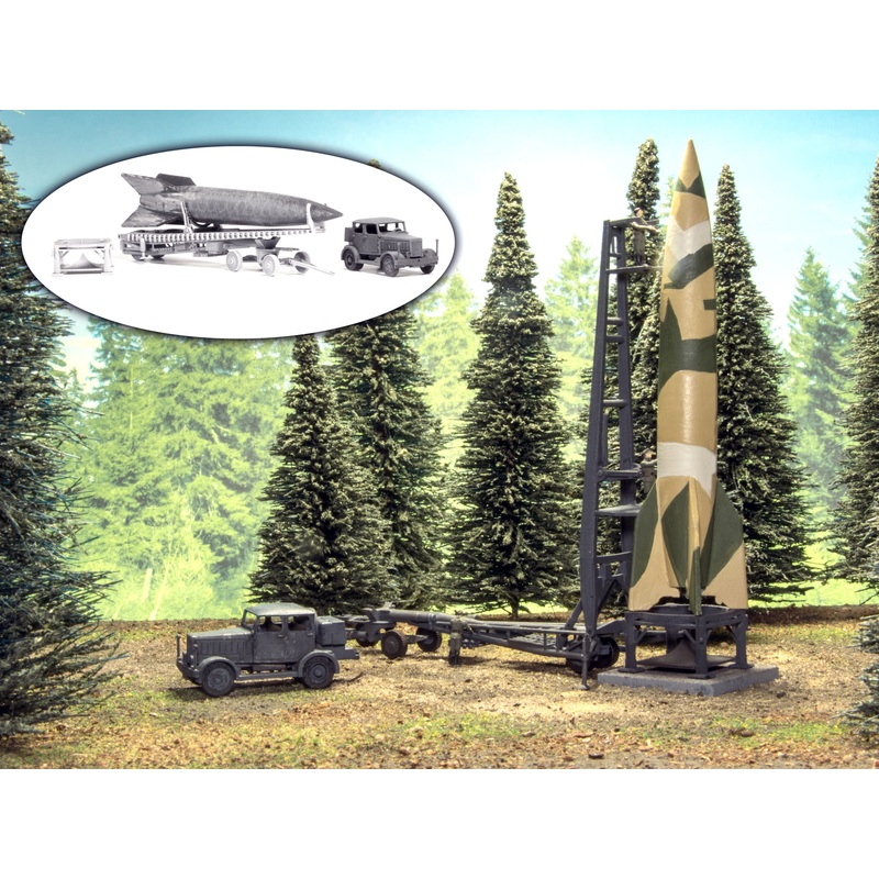 V2 with Meiller wagon and Hanomag tractor - unpainted 
