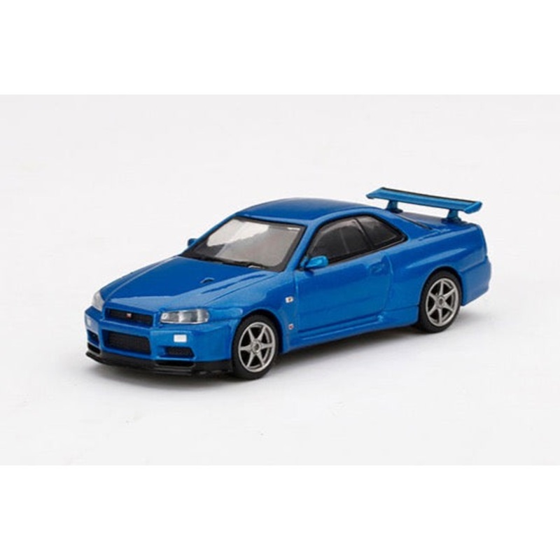 Mini GT 1/64 Nissan Skyline GT-R (R34) V-Spec II Bayside Blue ***in clamshell blisters***