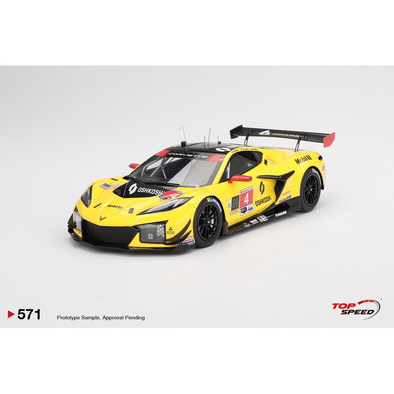 Topspeed Chevrolet Corvette C8 Z06 GT3.R #4 Corvette Racing by Pratt Miller Motorsports 2024 IMSA Daytona 24hrs Yellow 1:18