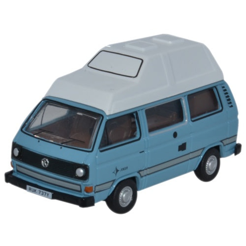 VW T25 Camper Medium Blue_White - 1:76 Scale