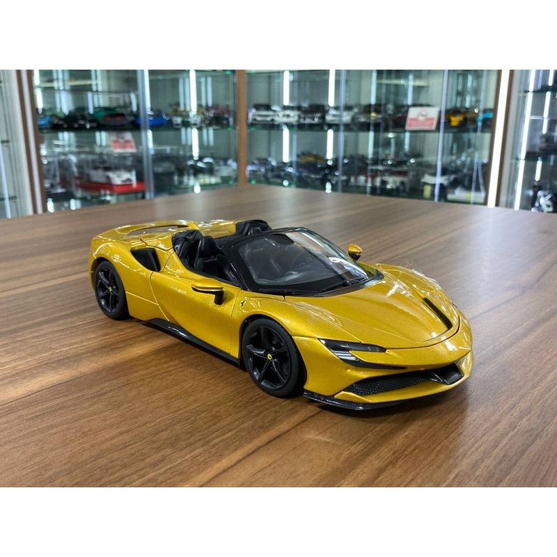 1/18 Diecast Ferrari SF90 Spider Gold  Bburago Scale Model Car