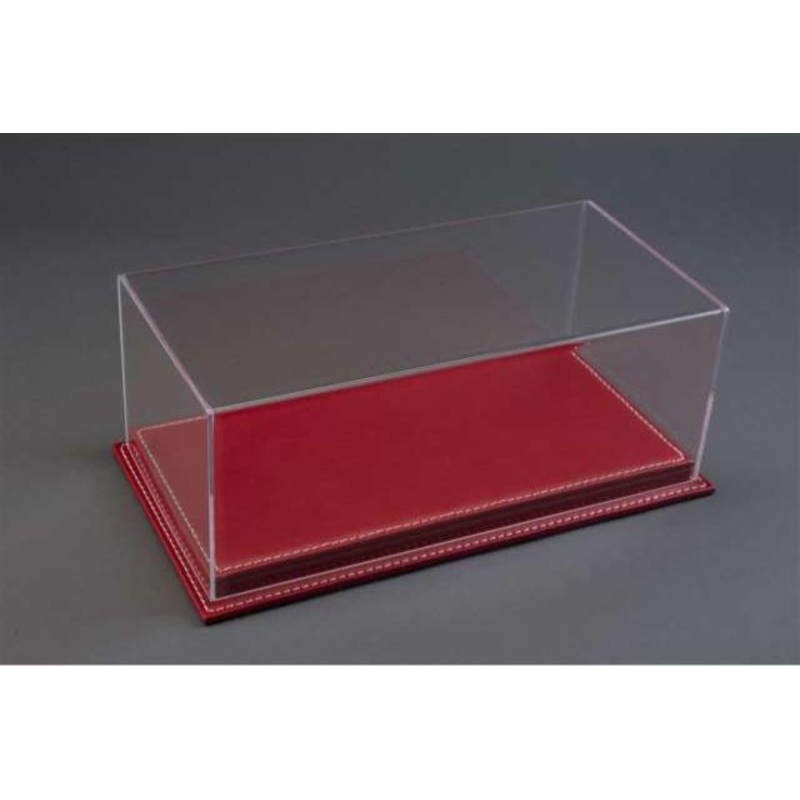Atlantic Case Mulhouse Premium Acrylic Display Case w/ Red Leather Base w/ White Stitching 1:18