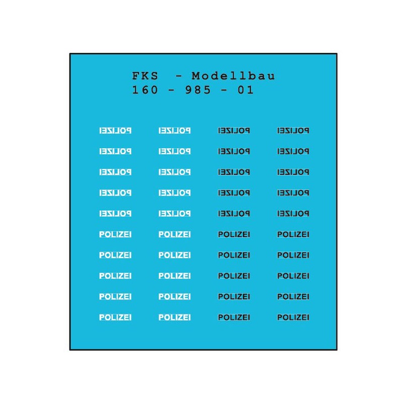 Decal sheet lettering Police