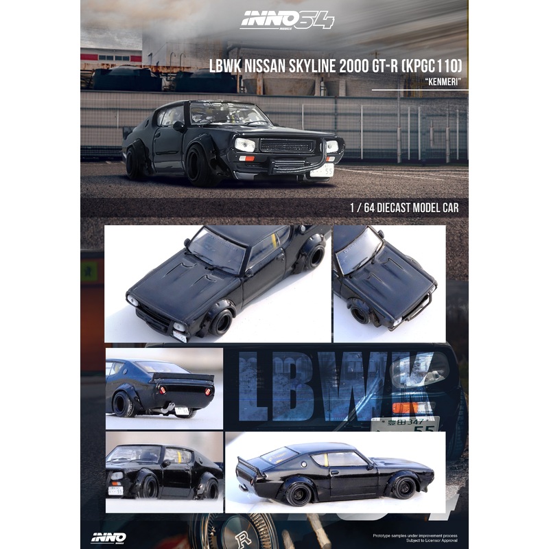 [ETA:  Nov 2024 ] Inno64 1/64 NISSAN SKYLINE 2000 GT-R (KPGC110) KENMERI Black