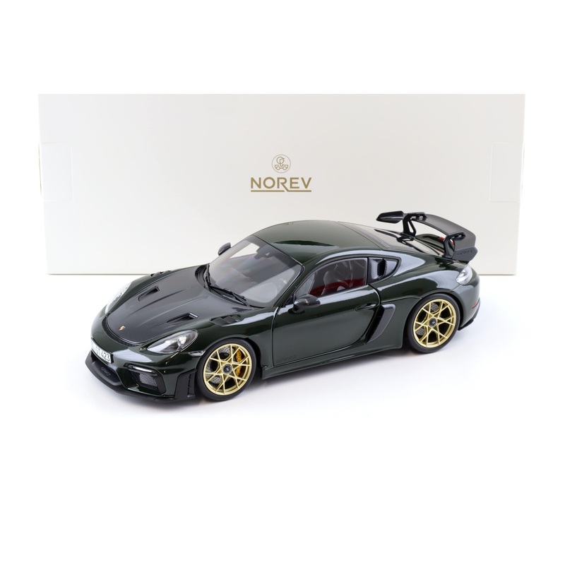 Norev 2023 Porsche 718 Cayman GT4 RS w/ Weissach Package Brewster Green 1:18
