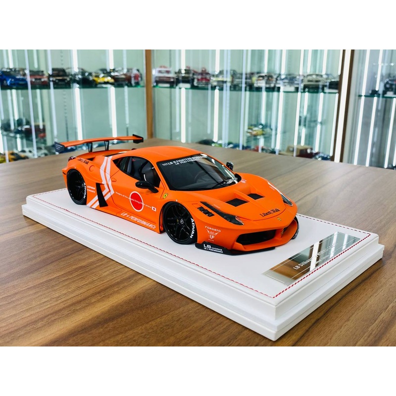 IVY Model Ferrari 458 GT Zero Fight LBWK Resin Model - Matt Orange | 1/18 Scale