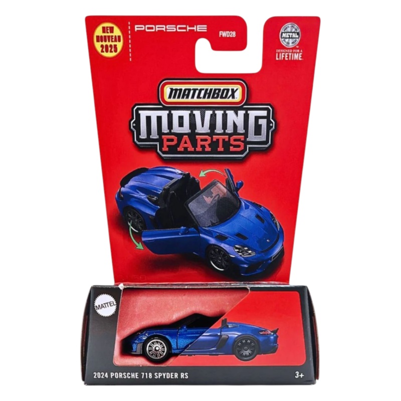 Matchbox Moving Parts 2024 Porsche 718 Spyder RS Imported Mainline 1:64 Scale