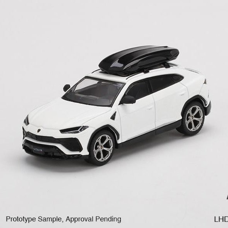 Mini GT 1:64 Lamborghini Urus Bianco Monocerus Matt w/ Roof Box ***in clamshell blisters***