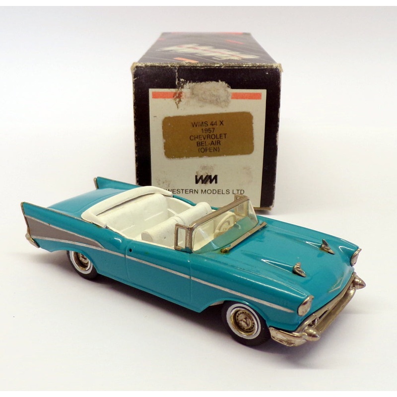 Western Models 1/43 Scale WMS44X - 1957 Chevrolet Bel Air Open - Blue