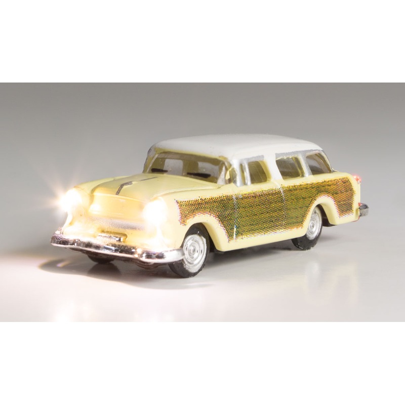 Car station wagon illuminated