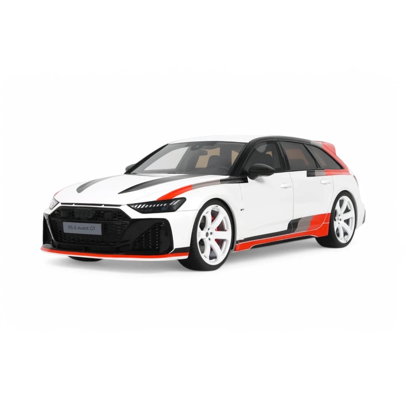 GT Spirit 2024 Audi RS6 Avant GT C8 Arkona White w/ Audisport Livery 1:18