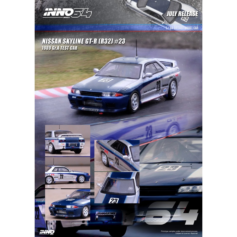 Inno64 1/64 NISSAN SKYLINE GT-R (R32) Gr.A Test Car 1989