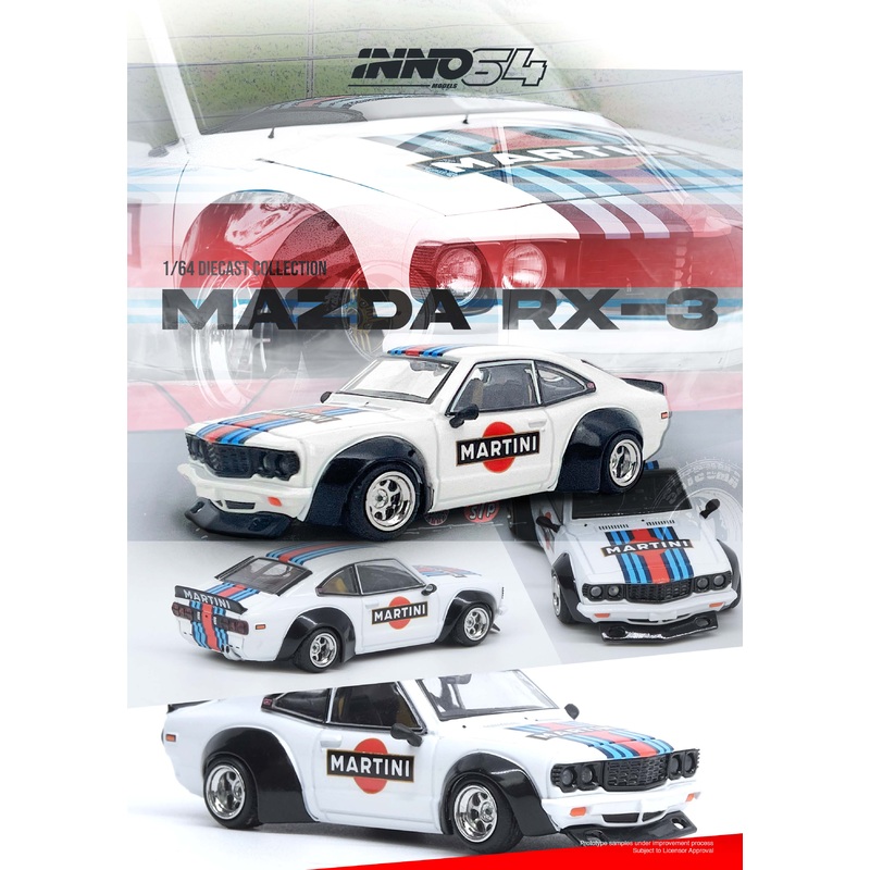 Inno64 1/64 MAZDA SAVANNA RX3 MARTINI RACING Livery