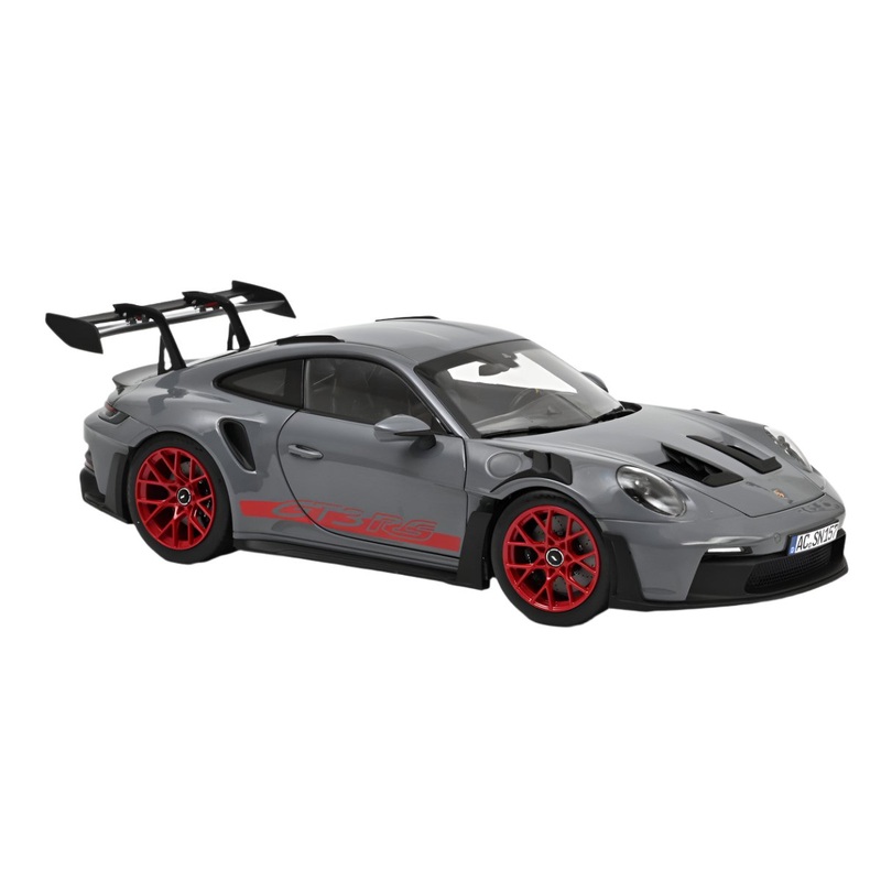 Norev Porsche 911 992 GT3 RS Arctic Gray w/ Pyro Red Wheels 1:18