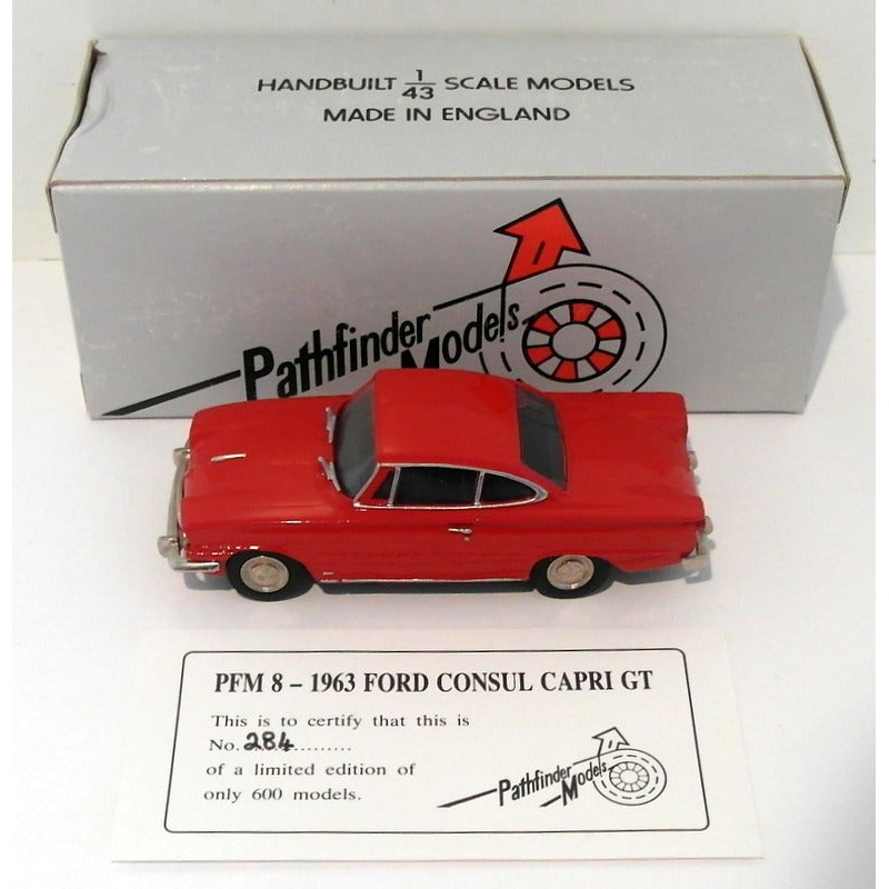 Pathfinder Models 1/43 Scale PFM8 - 1963 Ford Consul Capri 1 Of 600 Red