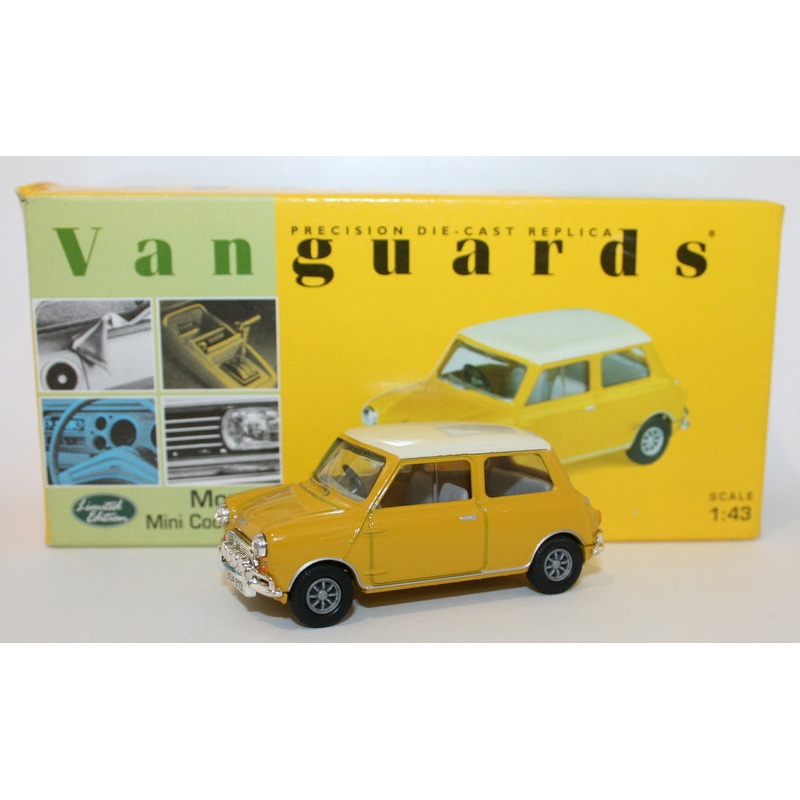 Vanguards 1/43 Scale Diecast VA02509 - Morris Mini Cooper S - Yellow / White