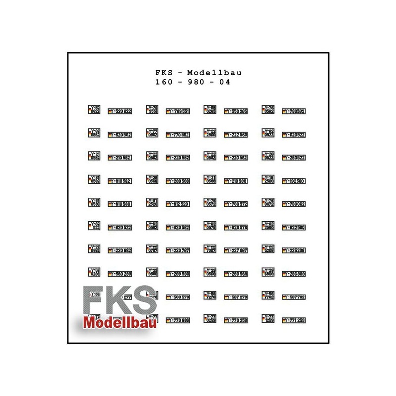 Decal sheet Bundeswehr number plates