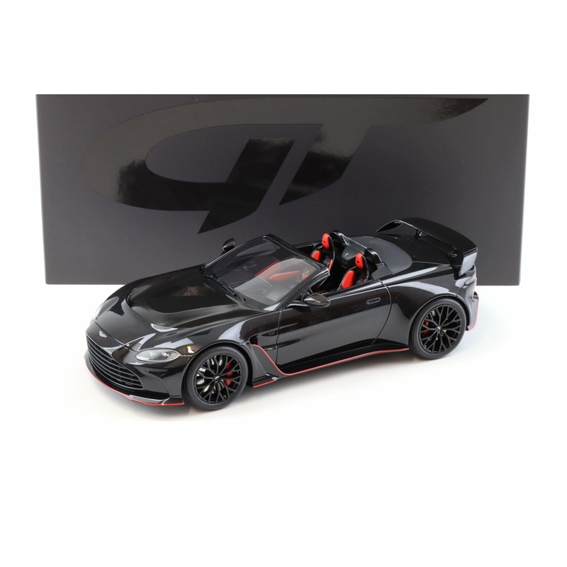GT Spirit 2023 Aston Martin V12 Vantage Roadster Onyx Black w/ Red Trim 1:18
