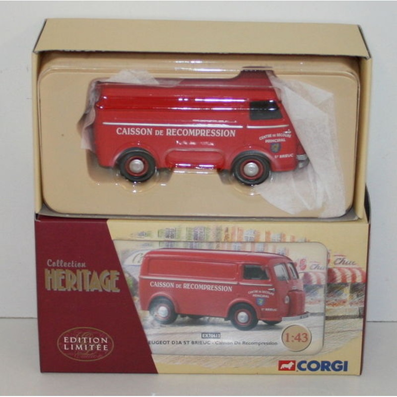 CORGI 1/43 SCALE HERITAGE EX70613 PEUGEOT D3A ST BRIEUC CAISSON DE RECOMPRESSION