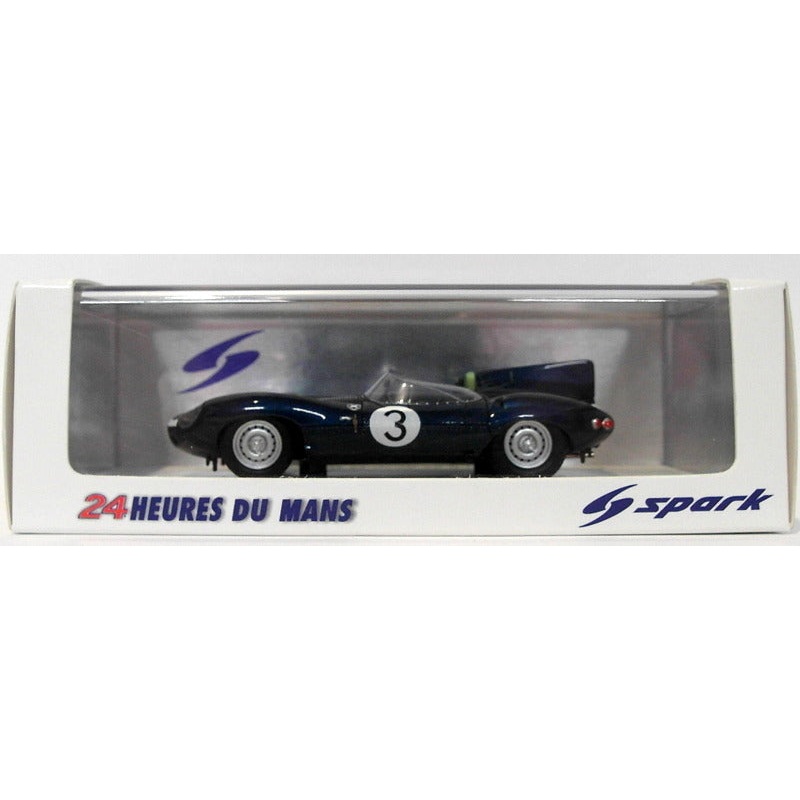 Spark Models 1/43 Scale 43LM57 - Jaguar D #3 Winner LM 1957 - Dk Metallic Blue
