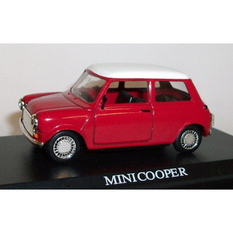 Atlas 1/43 Scale Die-cast metal model - Mini Cooper red / white