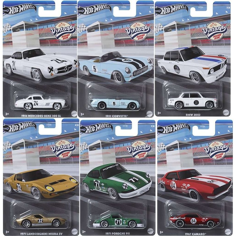 EXCLUSIVE Hotwheels Vintage Racing club set of 6