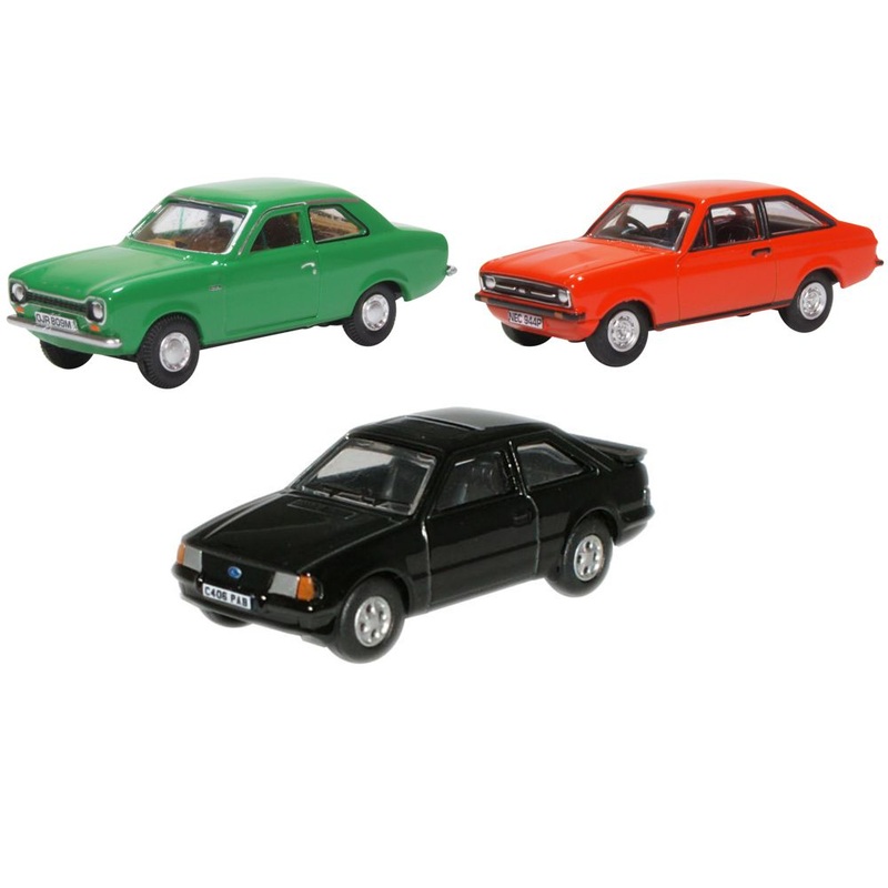 3 Piece Ford Escort Set MK1/MK2/XR3i 1:76 Scale