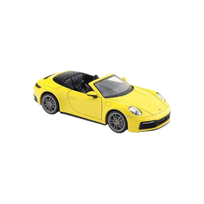 CCA Porsche 911 Carrera Cabriolet Yellow 1:32 licensed pullback diecast Scale Model car
