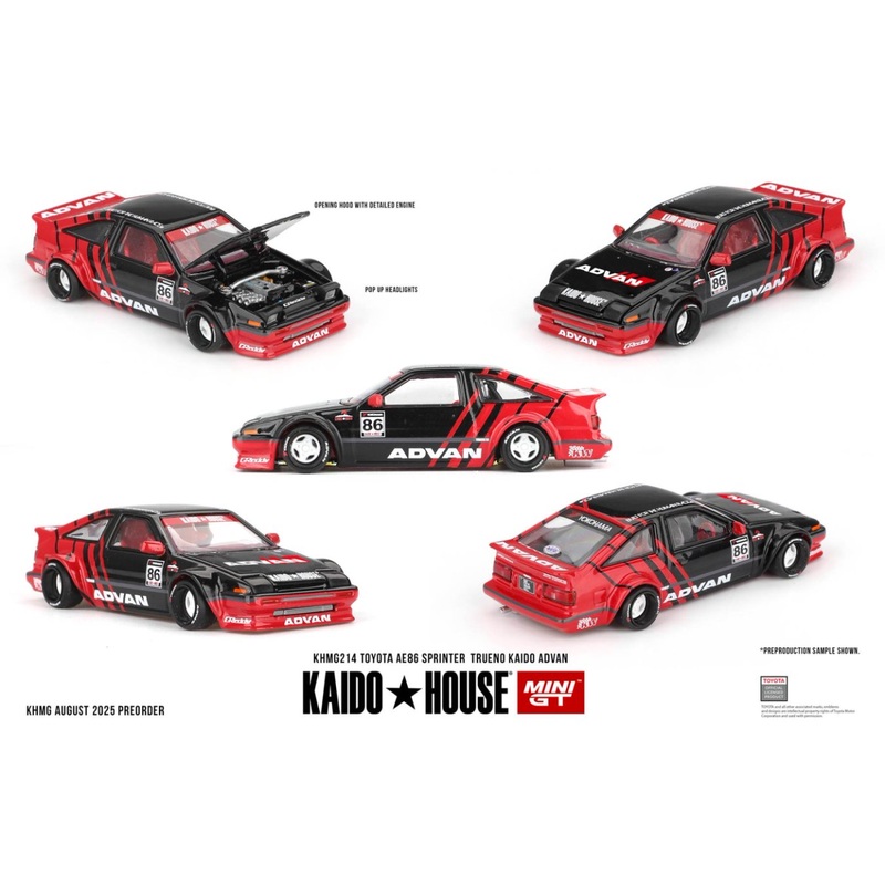 [ETA:  Apr 2026 ] KaidoHouse x Mini GT 1/64 Toyota AE86 Sprinter Trueno Kaido ADVAN